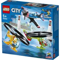 LEGO 60260 City Air Race, Spielzeug für Kinder ab 5 Jahre mit Flugzeug, 2 Hubschraubern und 3 Minifiguren