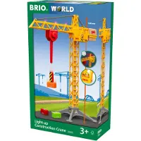 BRIO Baukran m. Licht - 5 Teile - Gelb 33835 - - One Size - Autos