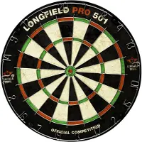 Longfield Darts 065004C, Dartscheibe, Schwarz, Grün, Rot, Weiß, Sisal, Fest, Erwachsener, 46 cm