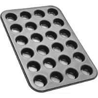 Zenker Backform Black Metallic, für 24 Muffins, aus Stahl, 38,5 x 26,5 x 2cm schwarz antihaftbeschichtet, Mini-Muffinform