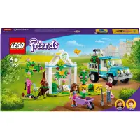 LEGO 41707 Friends Baumpflanzungsfahrzeug, Blumengarten-Spielzeug mit Spielzeugauto und Tierfiguren, Set als Geschenk für Kindergeburtstag