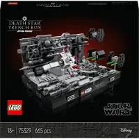 LEGO 75329 Star Wars Death Star Trench Run Diorama Set, baubares Modell für Erwachsene mit Luke Skywalkers X-Wing, Fanartikel, Deko, Geschenk