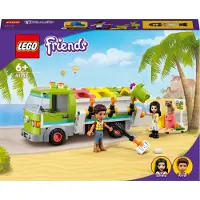 LEGO 41712 Friends Recycling-Auto, Lernspielzeug für Kinder, Jungen und Mädchen ab 6 Jahren, Spielzeug-Müllwagen mit Emma und River Mini-Puppen