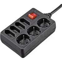 Hama Steckdosenleiste 7-fach, Schalter, 1,4m, 3x Schuko-, 4x-Eurostecker