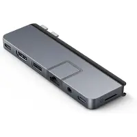 Hyper Adapter "HyperDrive DUO PRO 7-in-2 USB-C Hub", grau, B:12cm H:4cm T:1,11cm, Adapter, Adapter