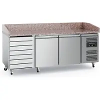 Ecofrost Gastro Pizzatisch Kühltisch Kühltheke Edelstahl 2025x800x1000mm 580l +2/+8°C