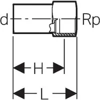 Geberit 33860 Mapress Edelstahl Übergang mit IG