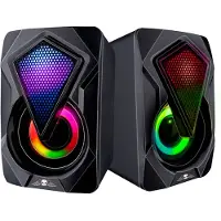 No Fear Lautsprecherset 2 Stück - Leuchtend - USB-Anschluss - Bluetooth/ Aux - Schwarz