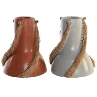 Sublime Market Connect Graues Terrakotta Dekoratives Vasen-Set von DKD Home Decor - 26 x 26 x 30 cm
