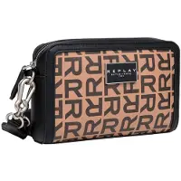 Replay Umhängetasche Crossbody Bag Pale Grey Brown + Black hellbraun