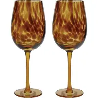 Bar Craft Set de 2 große Weingläser de mit Muscheloptik de Schildpatt de in de Geschenkbox de, 450 ml