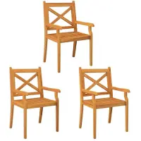 vidaXL Garten-Essstühle 3 Stk. Massivholz Akazie