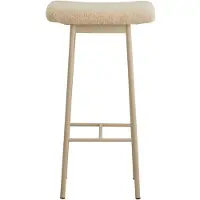 Nordal Barhocker ZALA mit Sitz aus Teddy Bouclé - Beige