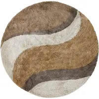 HK Living Badezimmerteppich Ø 120 cm Baumwolle Beige