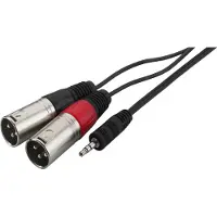 Monacor MCA-329P, 3.5mm, M?nnlich, 2 x XLR (3-pin), Weiblich, 3 m, Schwarz