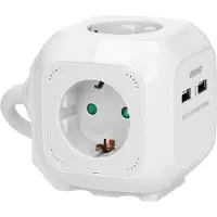 ORNO Steckdosenwürfel OR-AE-13144, 1,4m Kabel, 4x Schutzkontakt, 2x USB-A, weiß