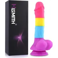 Hismith Premium Fantasy Rainbow Sugar Saugnapf Dildo 22 cm