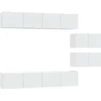 vidaXL 6-tlg. TV-Schrank-Set Weiß Holzwerkstoff