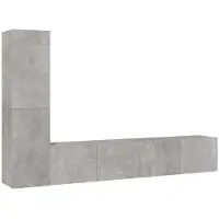 vidaXL 4-tlg. TV-Schrank-Set Betongrau Holzwerkstoff