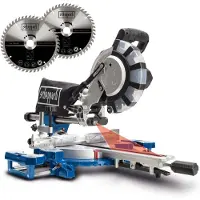 Scheppach HM254SPX Kappzugsäge inkl. 2.Sägeblatt - 2200W | Ø254mm Sägeblatt | Schnittbreite/höhe: 340mm x 90mm | inkl. Laser | Aluminumauflagen