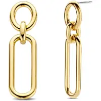 Ti sento Ohrringe - 925er Sterlingsilber The Rectangular Link - Gr. unisize - in Gold - für Damen