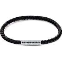 Calvin Klein für Herren. 35000101 Geflochtenes Lederarmband Wrapped & Braided schwarz (OSFA), Lässig, Rostfreier Stahl