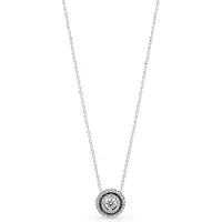 Pandora Anhänger mit Kette - Funkelnder doppelter Kranz - Pandora Silber