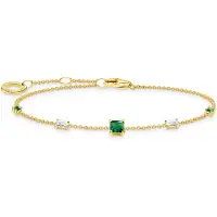 Thomas Sabo Armband mit grünen und weissen Steinen gold