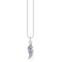 Thomas Sabo Halskette Phönix Flügel mit Blauen Steinen Silber