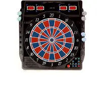 Karella Dartautomat CB-50, elektronische Dartscheibe mit 27 Spielen und 159 Spielvarianten, exakte Turniermaße in 2-Loch-Ausführung, Profigerät