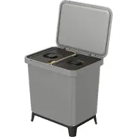 Prosperplast Systema sortibox abfallbehälter 2in1 glatt grau