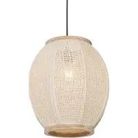 QAZQA Orientalische Hängelampe Naturstoff 35 cm - Rob
