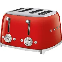Smeg TSF03RDEU, 4 Scheibe(n), Rot, Stahl, Tasten, Niveau, Drehregler, 50's Style, China