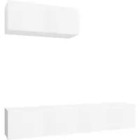 vidaXL 3-tlg. TV-Schrank-Set Weiß Holzwerkstoff