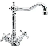 Hak ANTEA Waschtischarmatur mit Retro-Einlauf, inkl. Ablaufgarnitur, 240mm Chrom