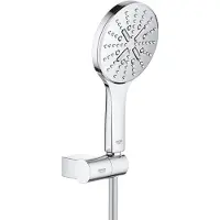 GROHE 26580000, Handduschbrause mit Kopf, Chrom, Chrom, Silikon, Wand, 9,5 l/min, Deutschland