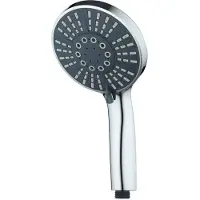 Schutte Handbrause TOSCANA II, Regendusche, Wellness Duschkopf mit 5 Funktionen, Brausekopf, Duschbrause, Brause Chrom
