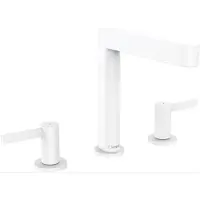Hansgrohe 3-Loch-Waschtischarmatur 160 Finoris mit Push-Open-Ablaufgarnitur, mattweiß