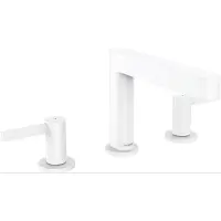 Hansgrohe 3-Loch-Waschtischarmatur 110 Finoris mit Push-Open-Ablaufgarnitur, mattweiß
