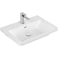Villeroy & Boch V&B Schrank-Waschtisch Subway 3.0 65x47cm, eck., m 1 HL/mit Überlauf, weiß