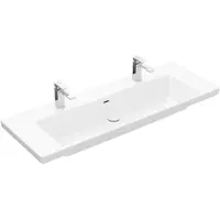 Villeroy & Boch Subway 3.0 Schrankwaschtisch 130 cm, mit 2 Hahnlöchern, mit Überlauf