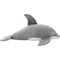 vidaXL Delfin Kuscheltier Plüsch Grau