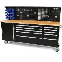 HBM Werkzeugwagen, Holzwerkbank mit Rückwand 215 cm