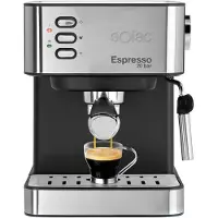 Solac CE4481, Espressomaschine, 1,6 l, Kaffeepad, Gemahlener Kaffee, 850 W, Schwarz, Edelstahl