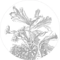 Kek Amsterdam Gravierte Blumenkreistapete CK-060 - ø190cm