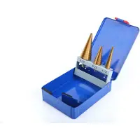 HBM 3 Stück HSS - Verzinnt Treppenlochbohrer Set / Stufenbohrer Set