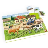 Hubelino Bauernhof Blockpuzzle 35 Teile - Lernspielzeug für Kinder