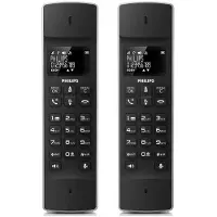 Philips M4502B/34, DECT-Telefon, Kabelgebundenes Mobilteil, Freisprecheinrichtung, 50 Eintragungen, Anrufer-Identifikation, Schwarz