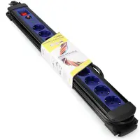 EDM Mit 10 Schalter-steckdosen Mehrfachsteckdose 3 M 16a Schwarz One Size / EU Plug Schwarz One Size