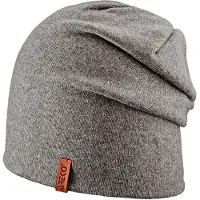 Areco Strickmütze Uni mit Kaschmir grau - Größe One size 7298
